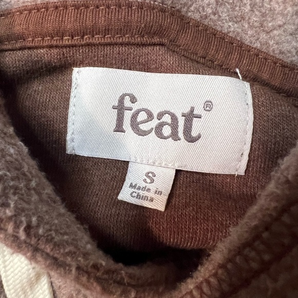 FEAT Women's Blanket Blend Hoodie Sz S Brown Soft Pullover Lounging (B2) - Picture 7 of 7